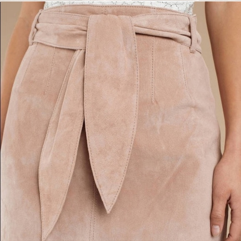 Blank Nyc Candy Crush Blush Suede Leather Tie Waist S… Gem